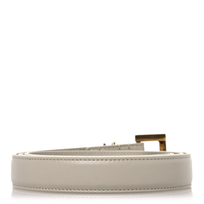Saint Laurent Smooth Calfskin Monogram Square Buckle Belt 80 32 Blanc Vintage 2 of 6