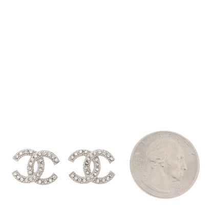 Chanel Crystal CC Coco Flapper Earrings Silver 2 of 6