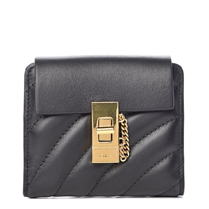 Chloe Lambskin Quilted Drew Square Wallet Black 1 of 9