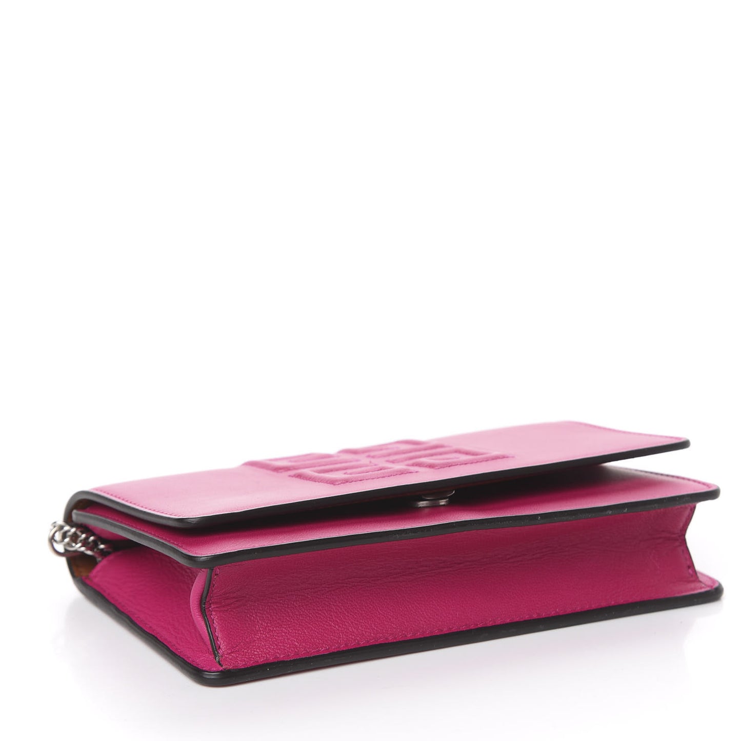 Lambskin Emblem Chain Wallet Cyclamen