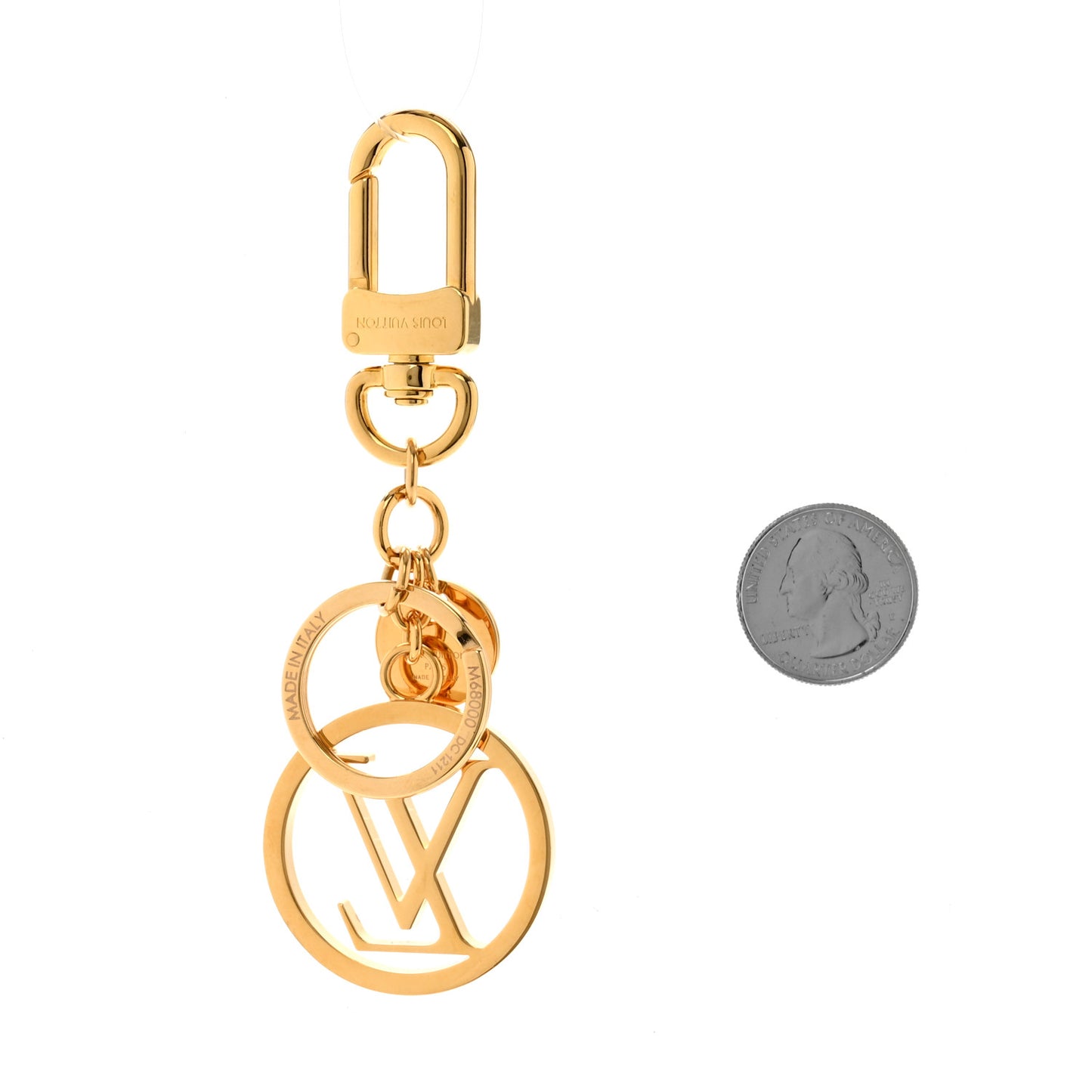 LV Circle Bag Charm Key Holder Gold