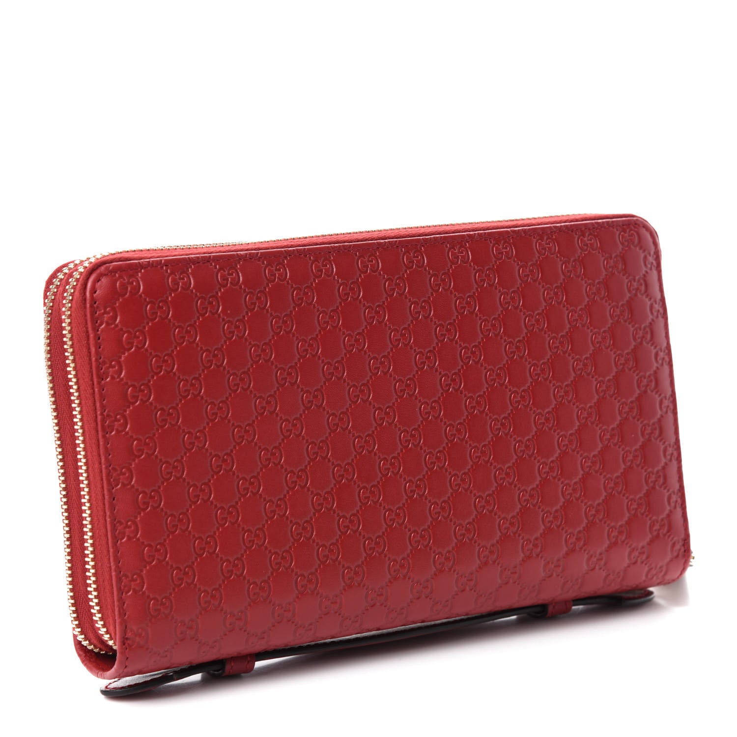Gucci Microguccissima Zip Around Top Handle Travel Wallet Red 3 of 9