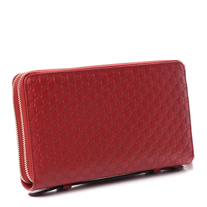 Gucci Microguccissima Zip Around Top Handle Travel Wallet Red 3 of 9
