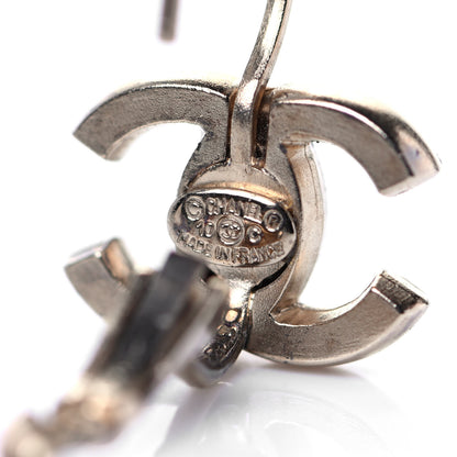 Chanel Metal Enamel Drop CC Earrings Gold White 4 of 4
