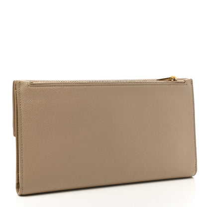 Saint Laurent Grain De Poudre Monogram Uptown Wallet Dark Beige 3 of 9