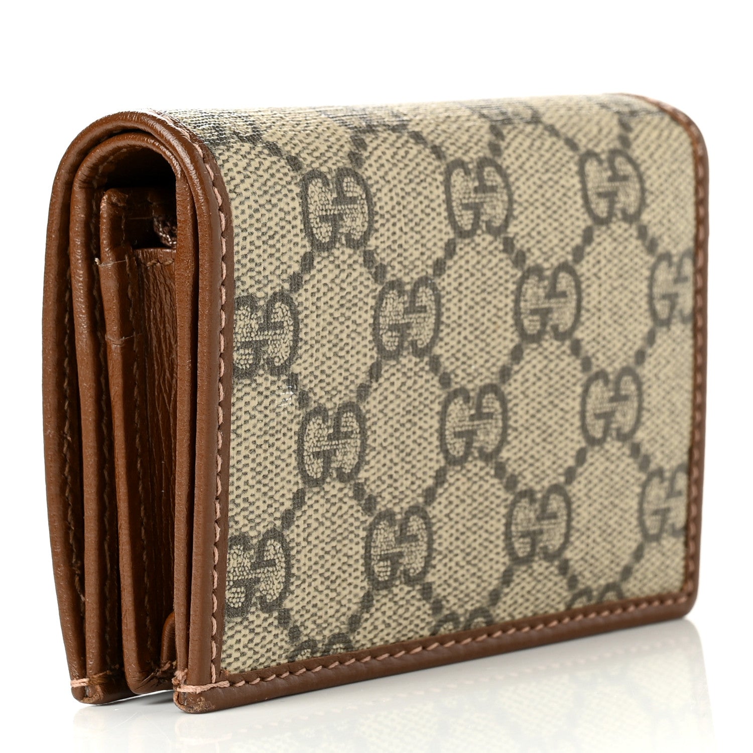 Gucci GG Supreme Monogram Horsebit 1955 Card Case Wallet Beige Ebony Brown Sugar 3 of 7