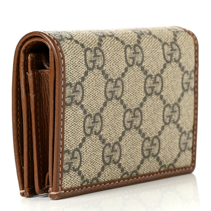 Gucci GG Supreme Monogram Horsebit 1955 Card Case Wallet Beige Ebony Brown Sugar 3 of 7