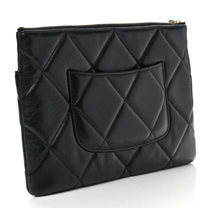 Chanel Goatskin Quilted Chanel 19 Pouch Black 3 of 9