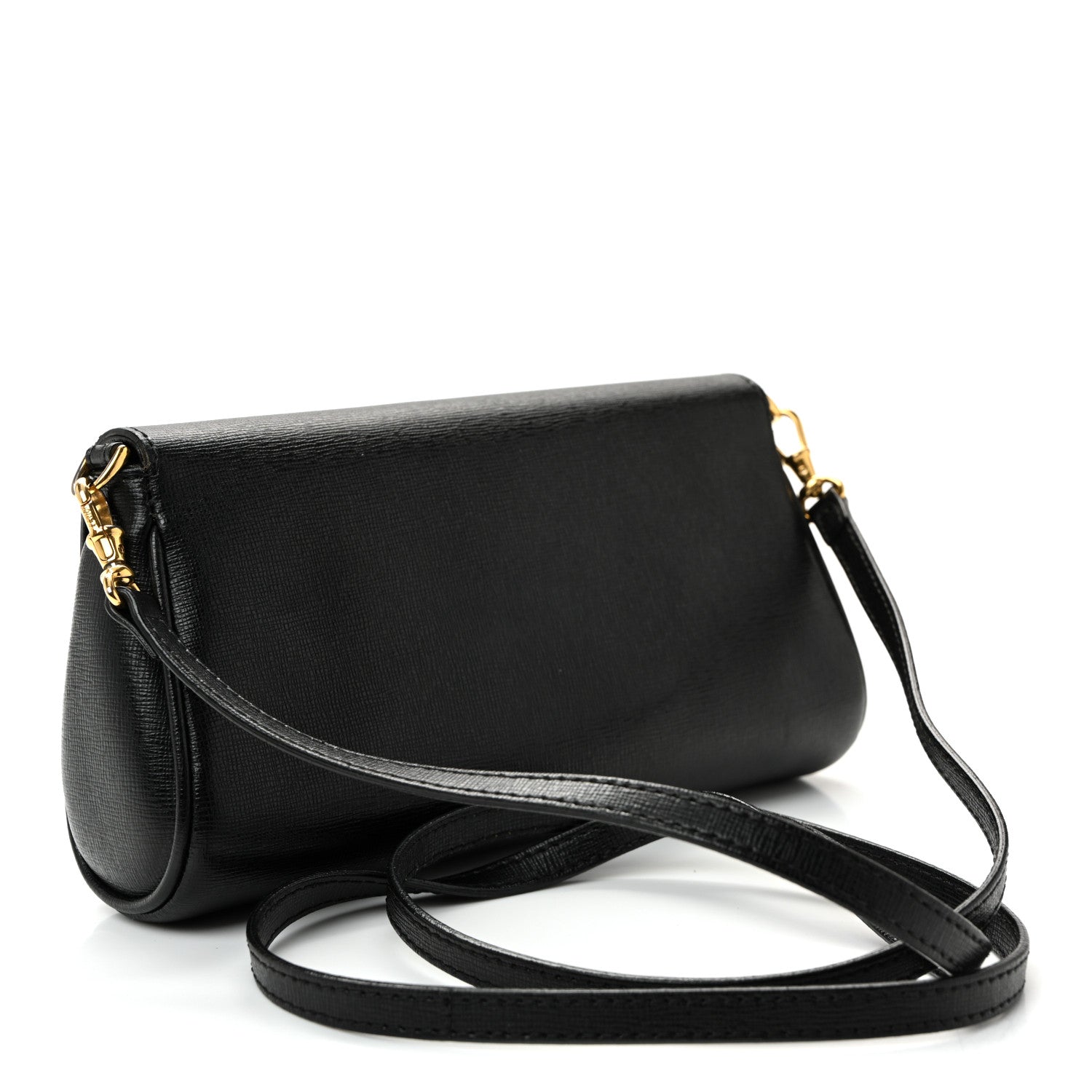 Fendi Vitello Elite Flap Crossbody Bag Black 4 of 19