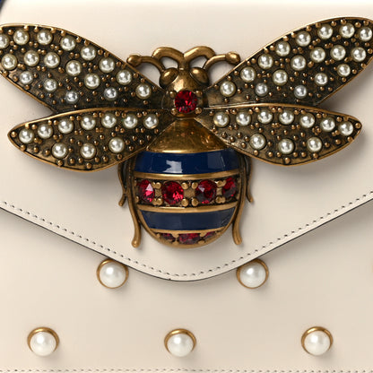 Gucci Nappa Pearl Studded Mini Queen Margaret Broadway Shoulder Bag Mystic White 8 of 12