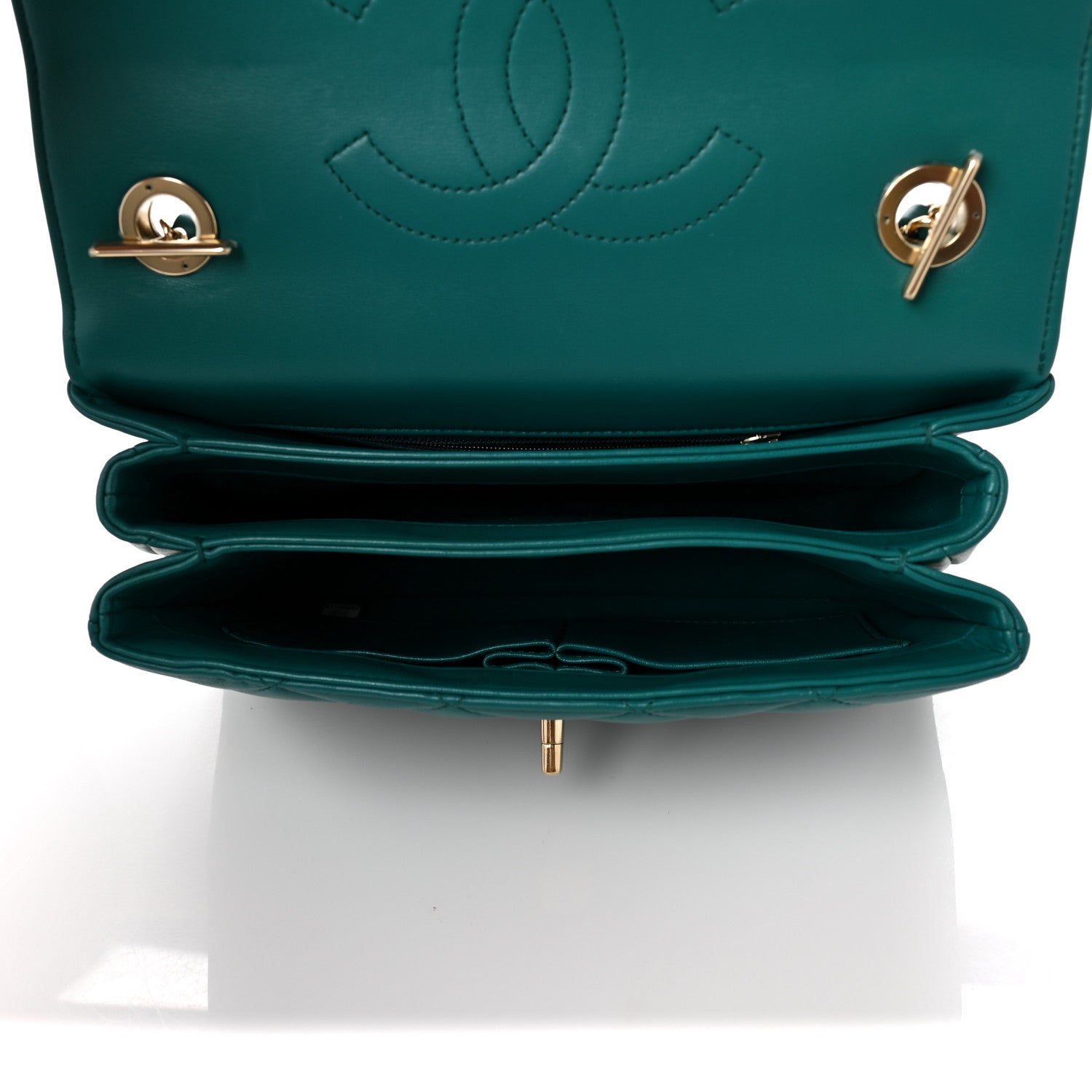 Chanel Lambskin Quilted Small Trendy CC Flap Dual Handle Bag Green 5 of 9