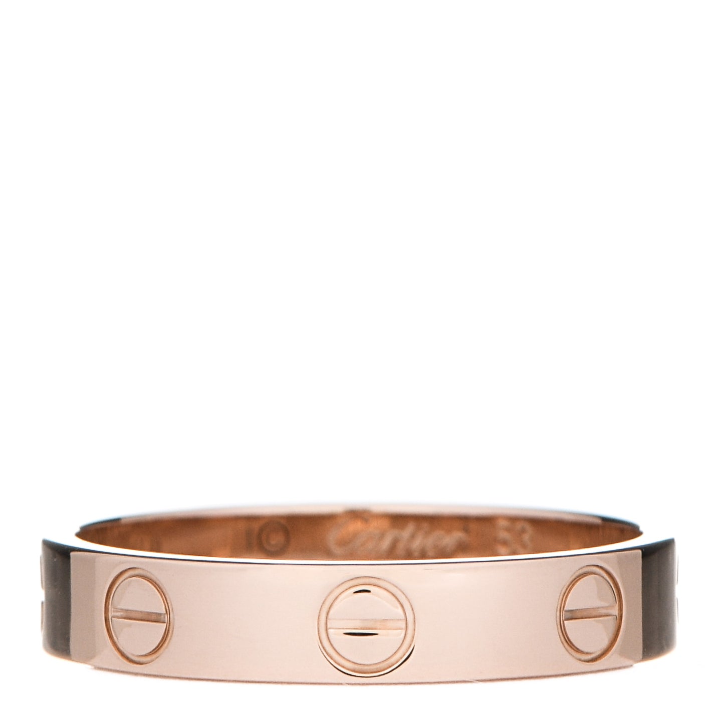 18K Pink Gold 3.5mm LOVE Wedding Band Ring 53 6.25
