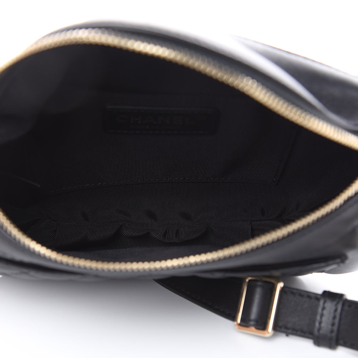 Lambskin Quilted Waist Bag Fanny Pack Black