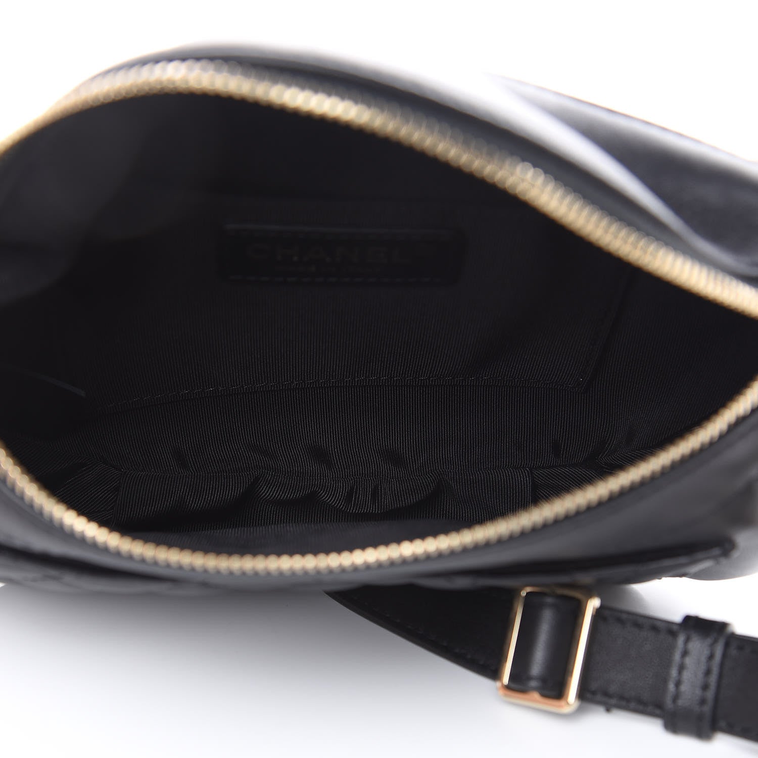Chanel Lambskin Quilted Waist Bag Fanny Pack Black 5 of 12