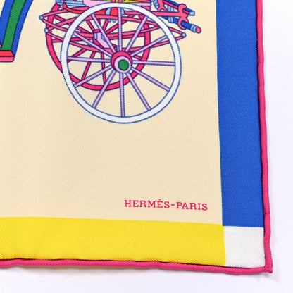 Hermes Silk Voitures Exquises Pocket Square Scarf 3 of 8