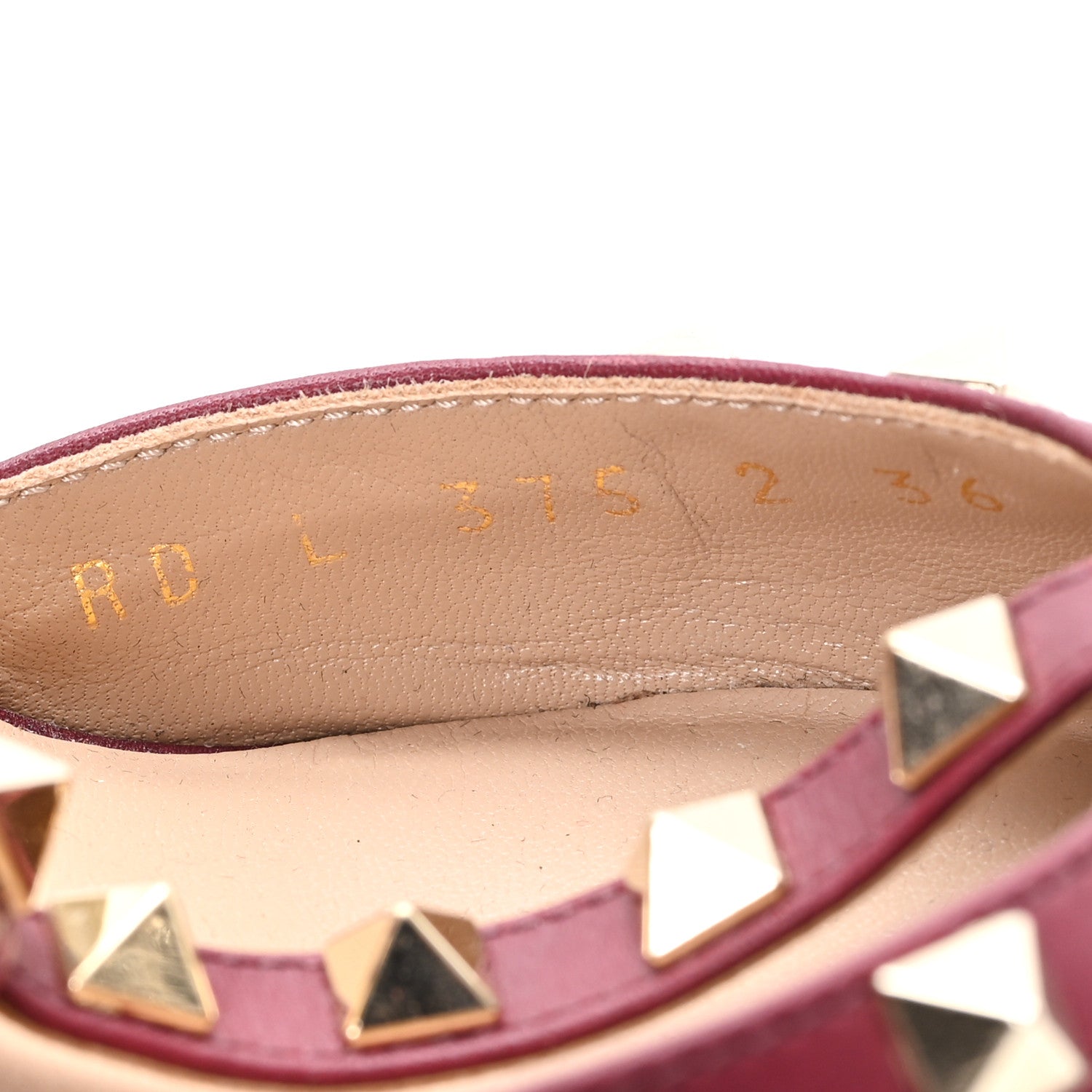 Valentino Garavani Pebbled Calfskin Rockstud Ankle Strap 65mm Pumps 36 Rubino 9 of 9