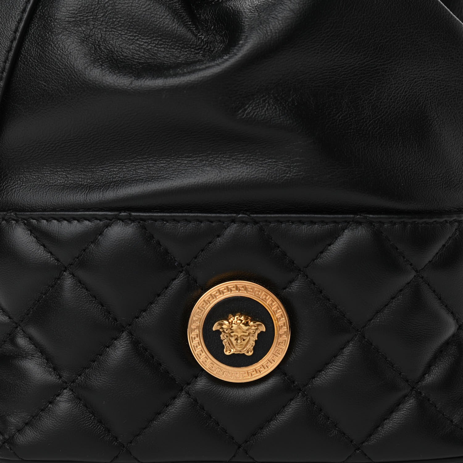 Versace Nappa Quilted Medusa Bucket Bag Black 7 of 9
