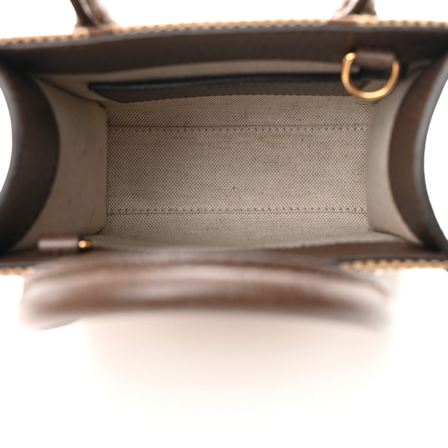 Monogram Jumbo GG Textured Dollar Calfskin Web Mini Vertical Tote Camel Ebony New Acero