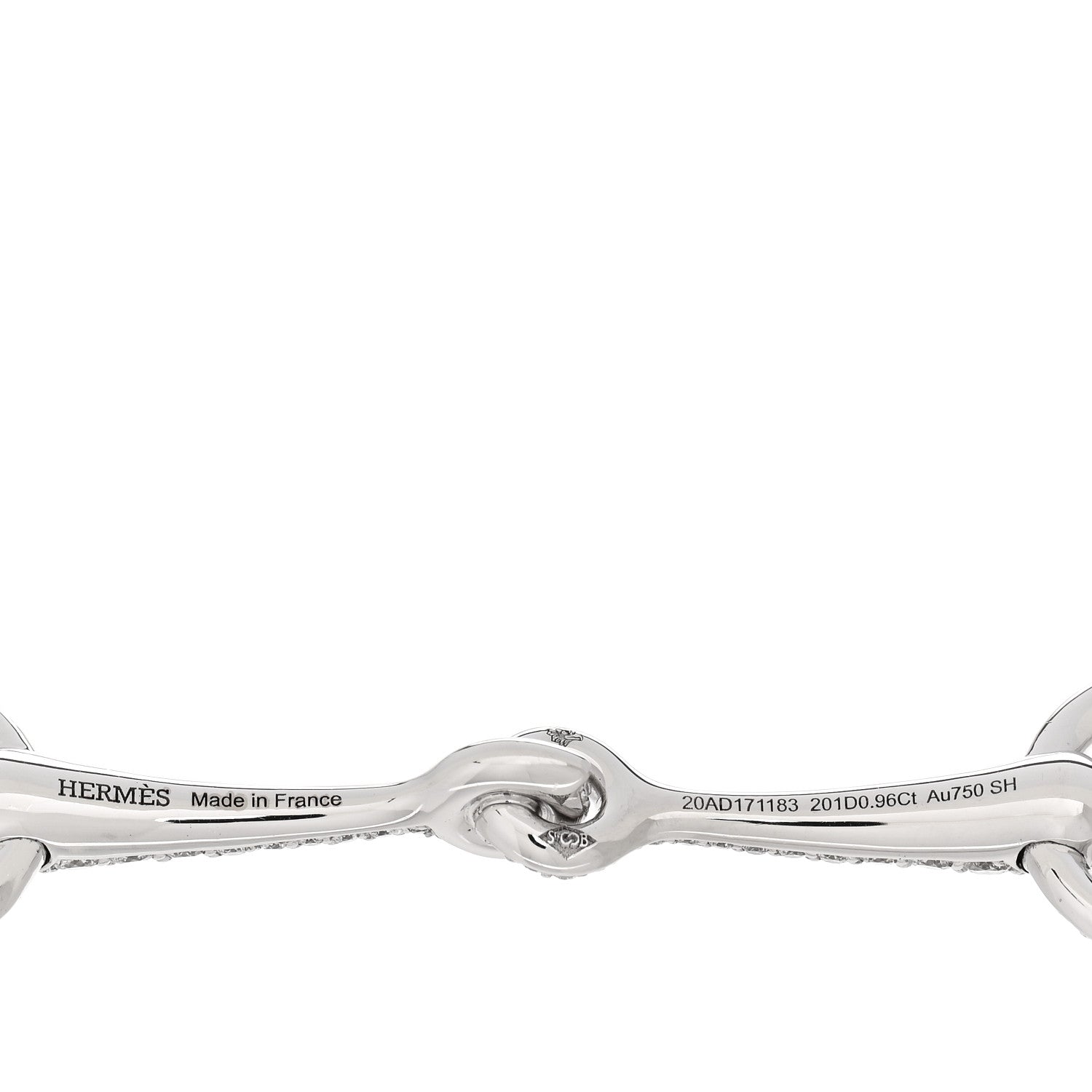 Hermes 18K White Gold Diamond TPM Filet d'Or Bracelet SH 3 of 3