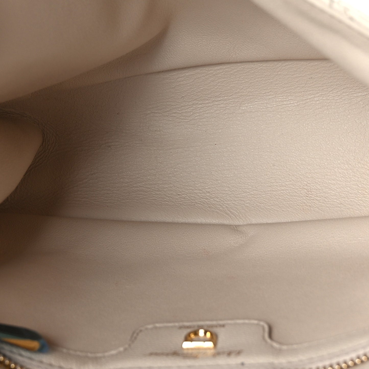 Calfskin Quilted Gancini Flap Bag Bone