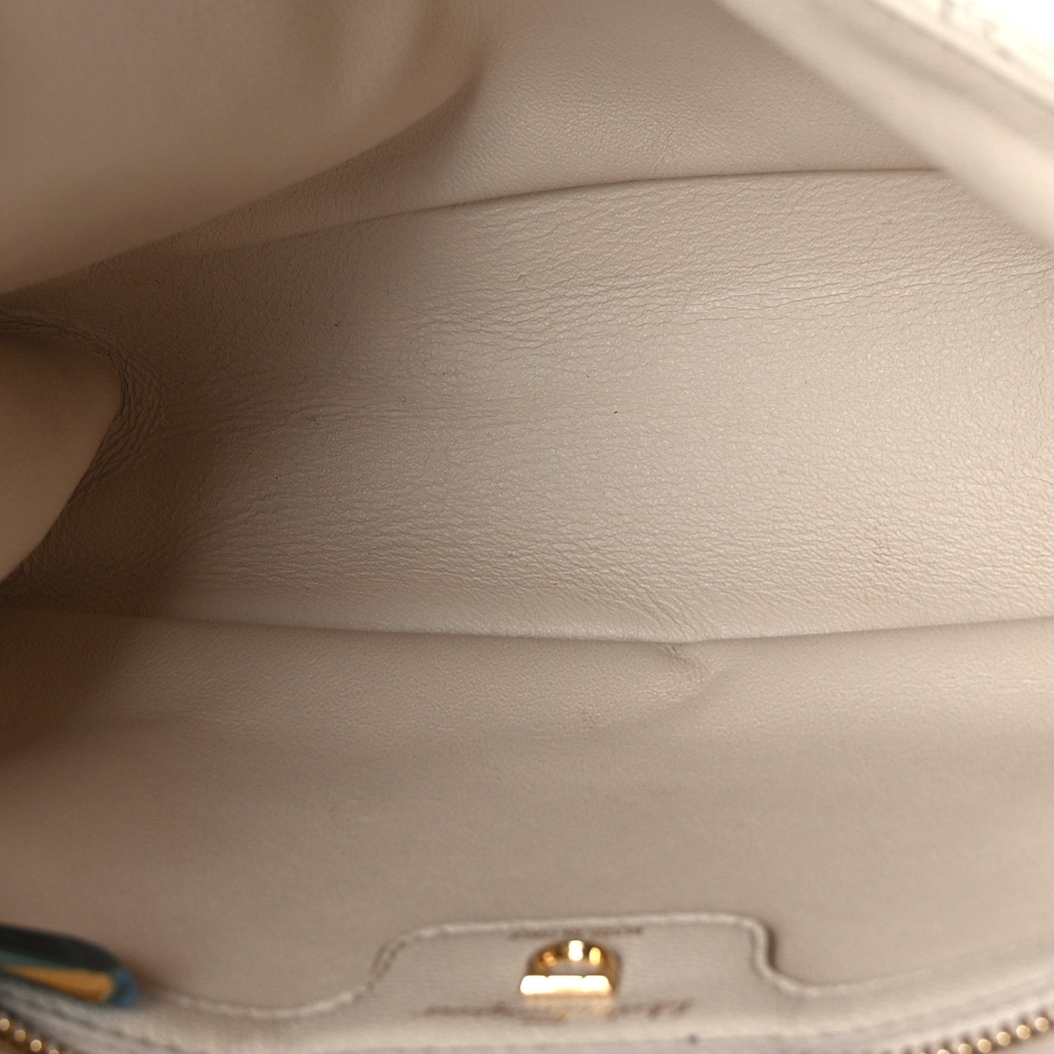 Salvatore Ferragamo Calfskin Quilted Gancini Flap Bag Bone 5 of 8