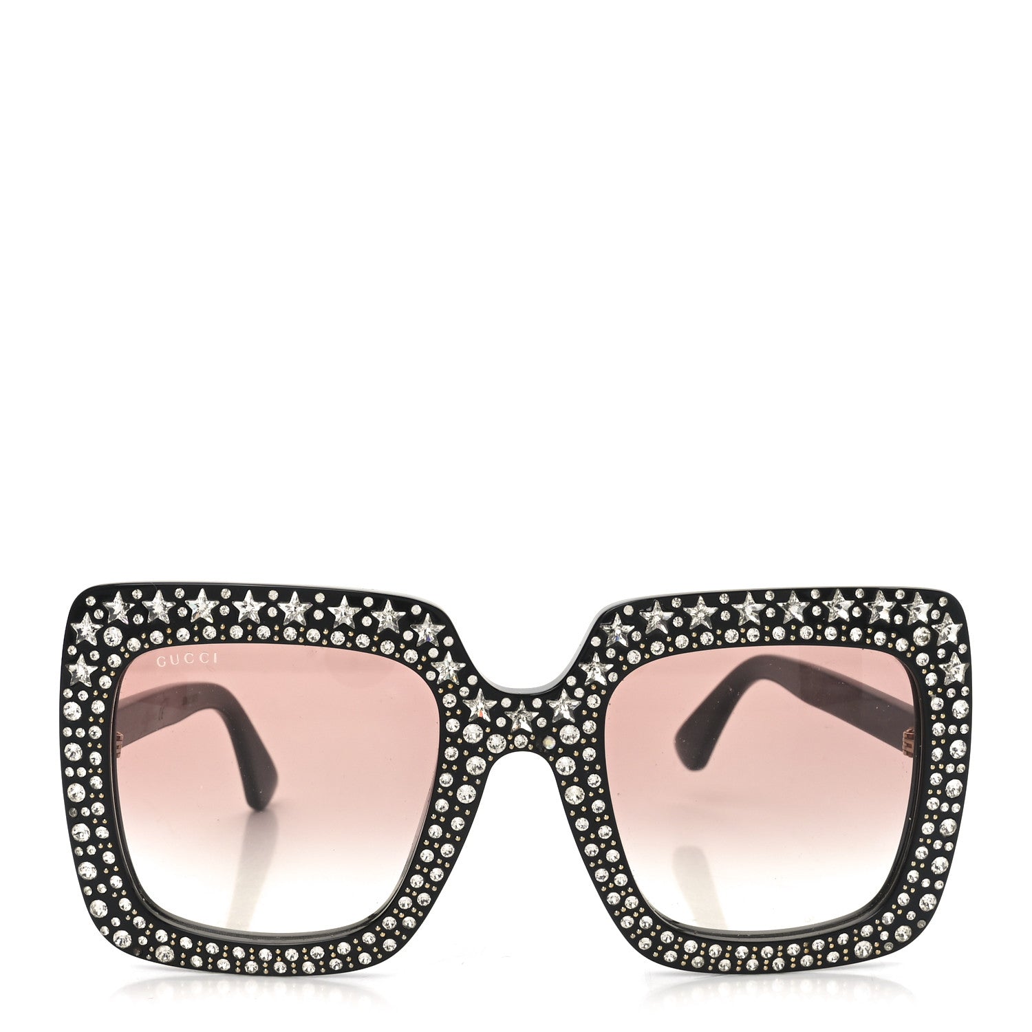 Gucci Acetate Crystal Oversize Sunglasses GG0148S Black 2 of 7