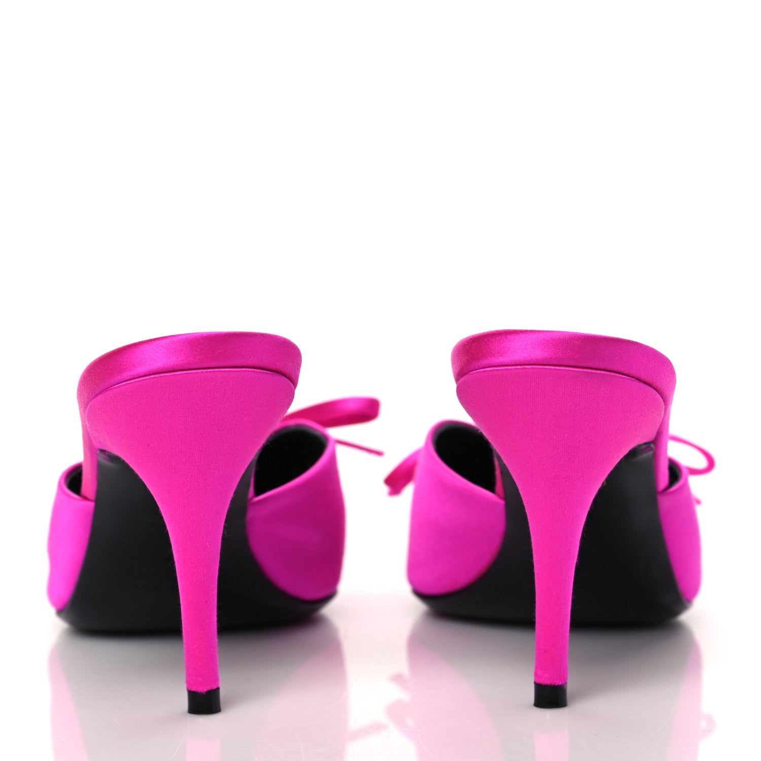 Balenciaga Satin Pointed Toe Knife Mules 37 Rose Fuchsia 5 of 10
