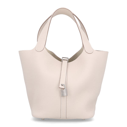 Hermes Taurillon Clemence Picotin Lock 22 MM Craie 1 of 10