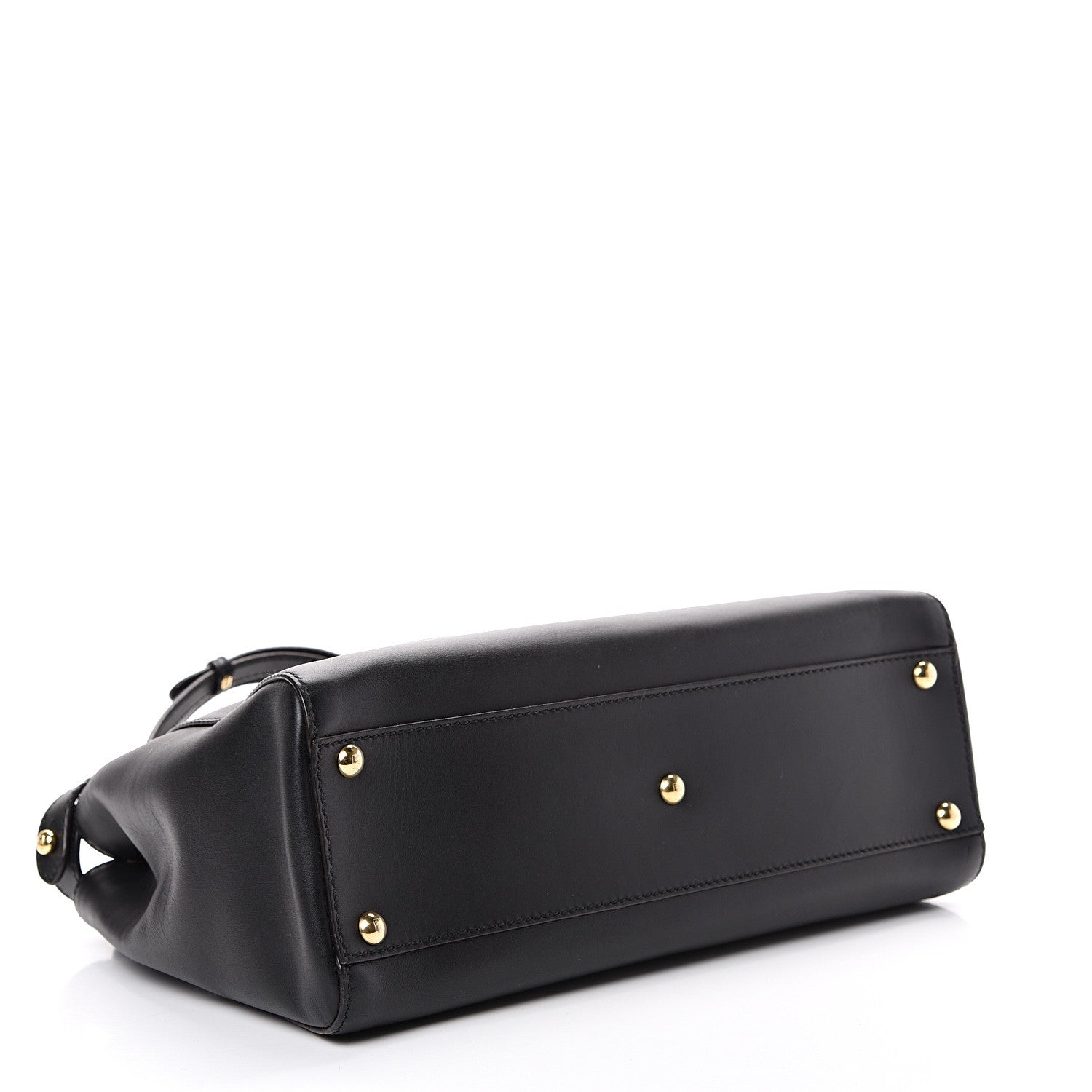 Fendi Vitello Morgan Fabric Jacquard Pequin Medium Peekaboo Iconic Satchel Black Tobacco 4 of 12