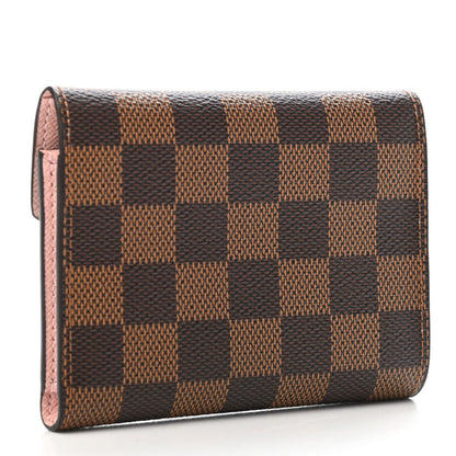 Louis Vuitton Damier Ebene Victorine Wallet Rose Ballerine 2 of 4