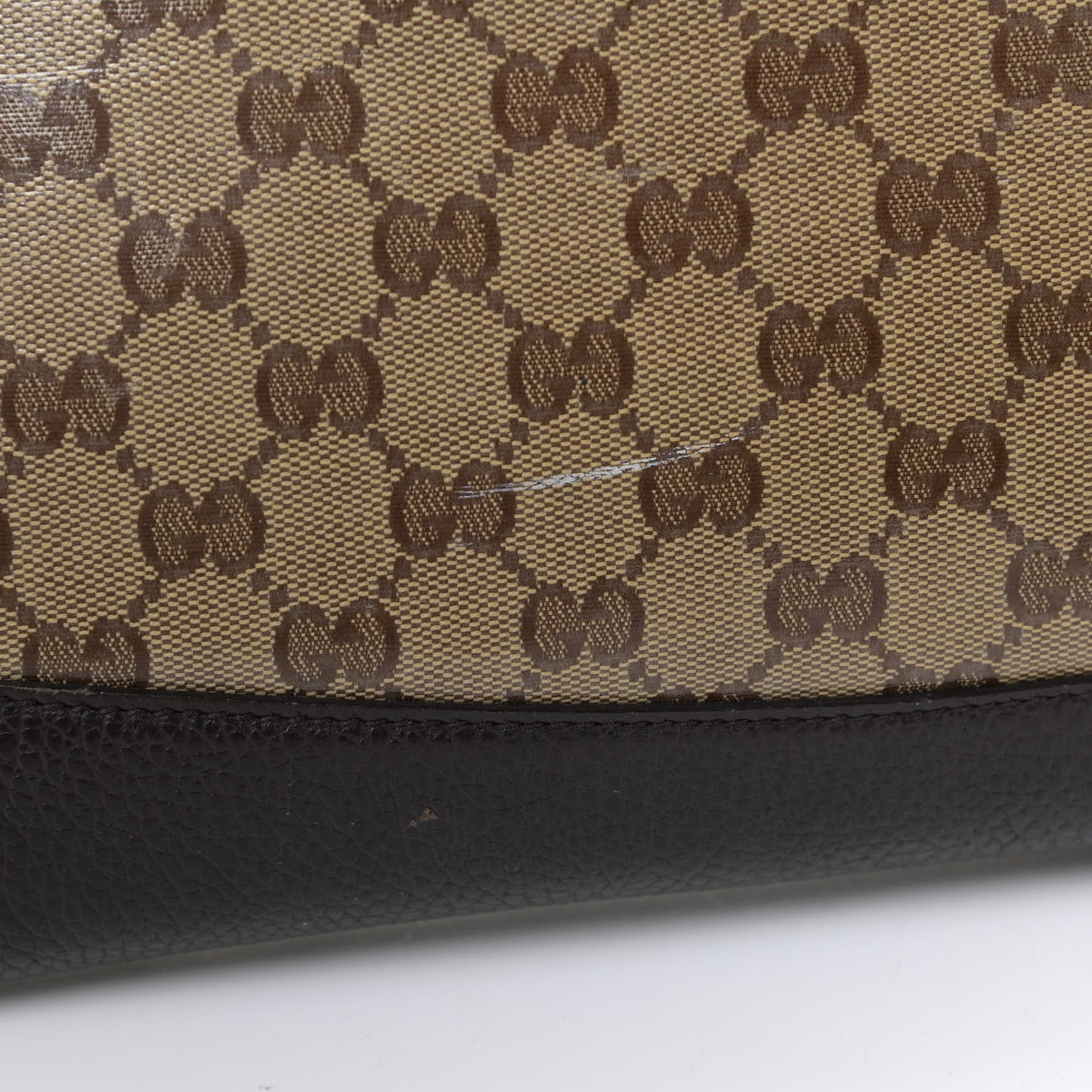 Crystal Monogram Medium Flat Messenger Bag Dark Brown