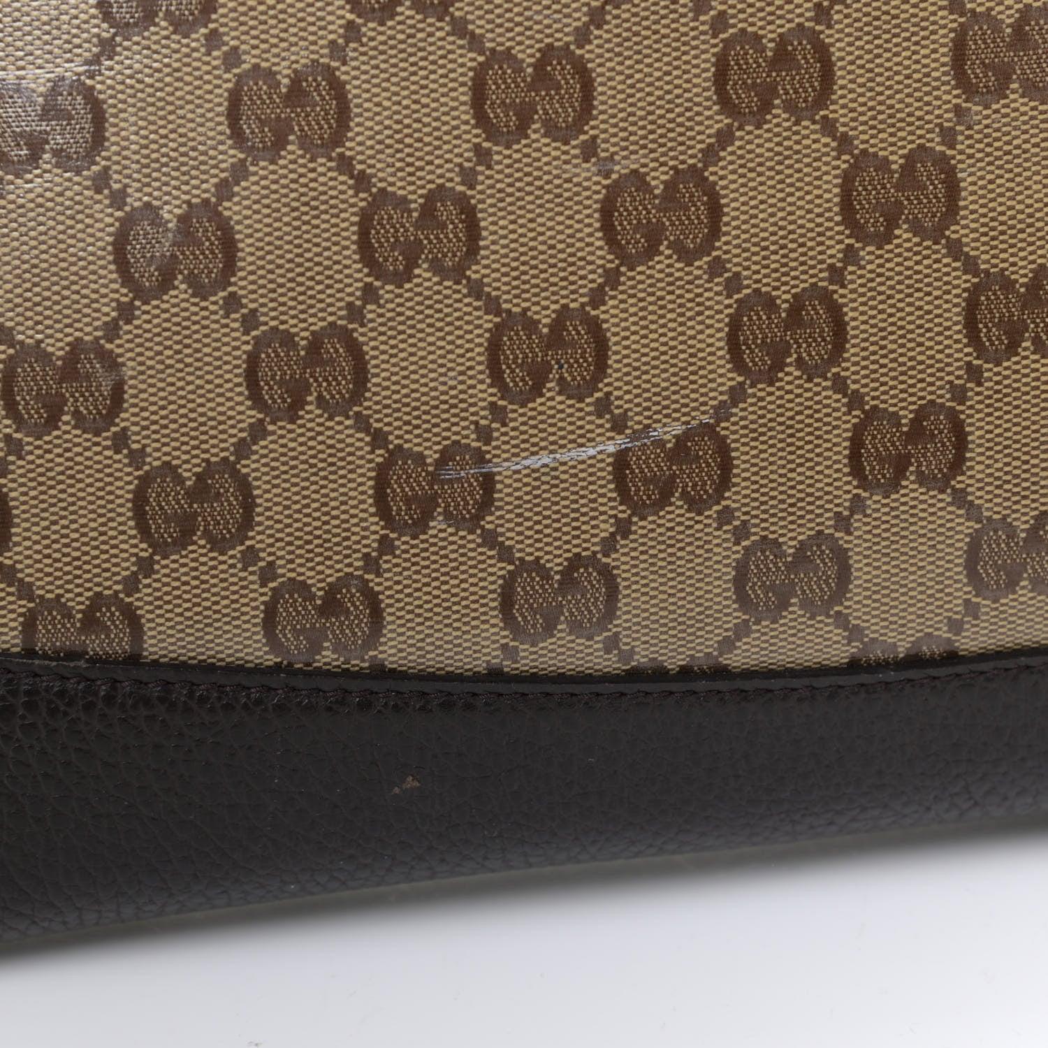 Gucci Crystal Monogram Medium Flat Messenger Bag Dark Brown 9 of 10