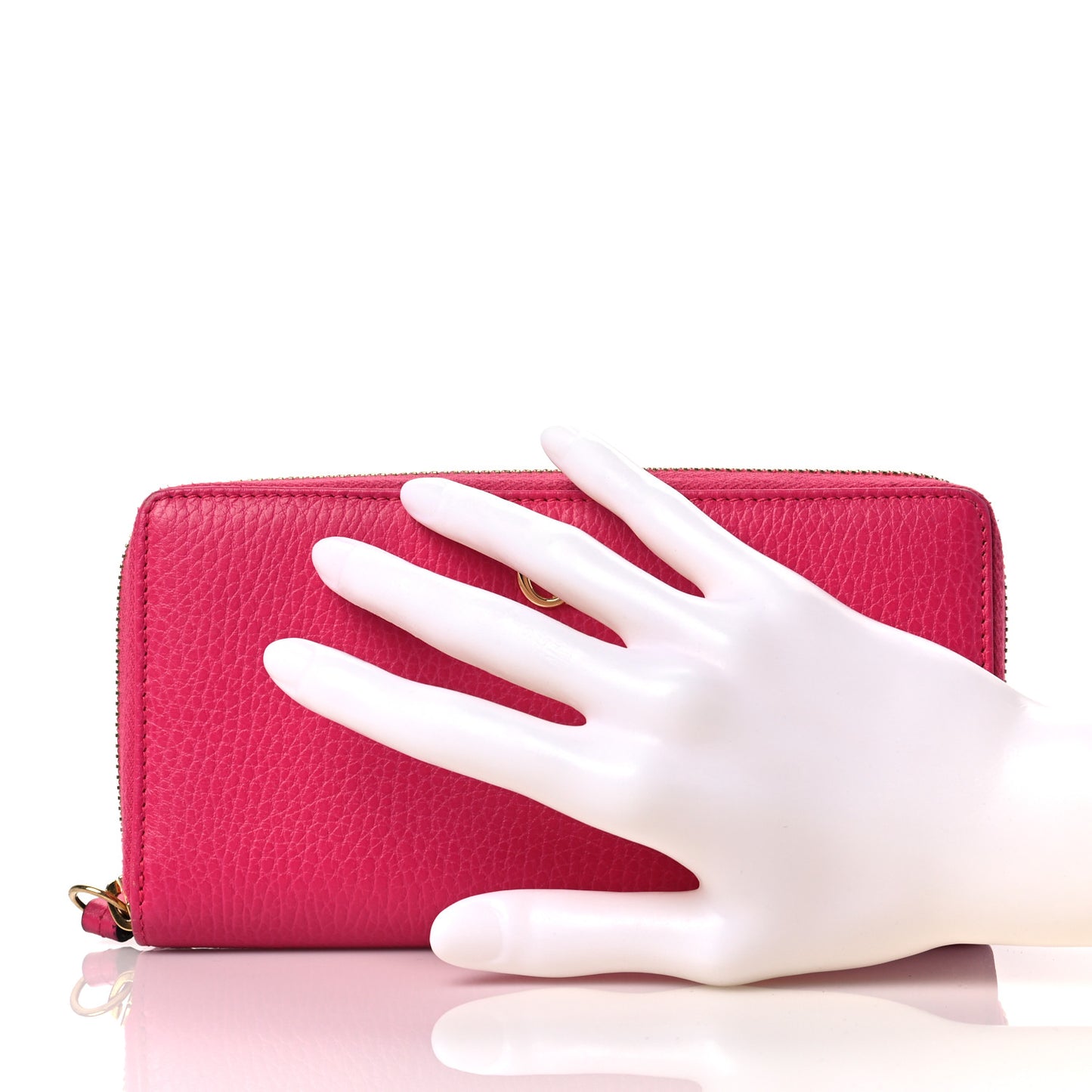 Dollar Calfskin GG Marmont Zip Around Wallet Box Pink