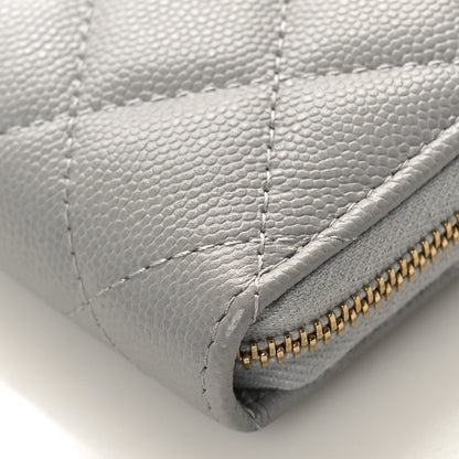 Chanel Caviar Quilted Zip Coin Purse Grey 9 of 10