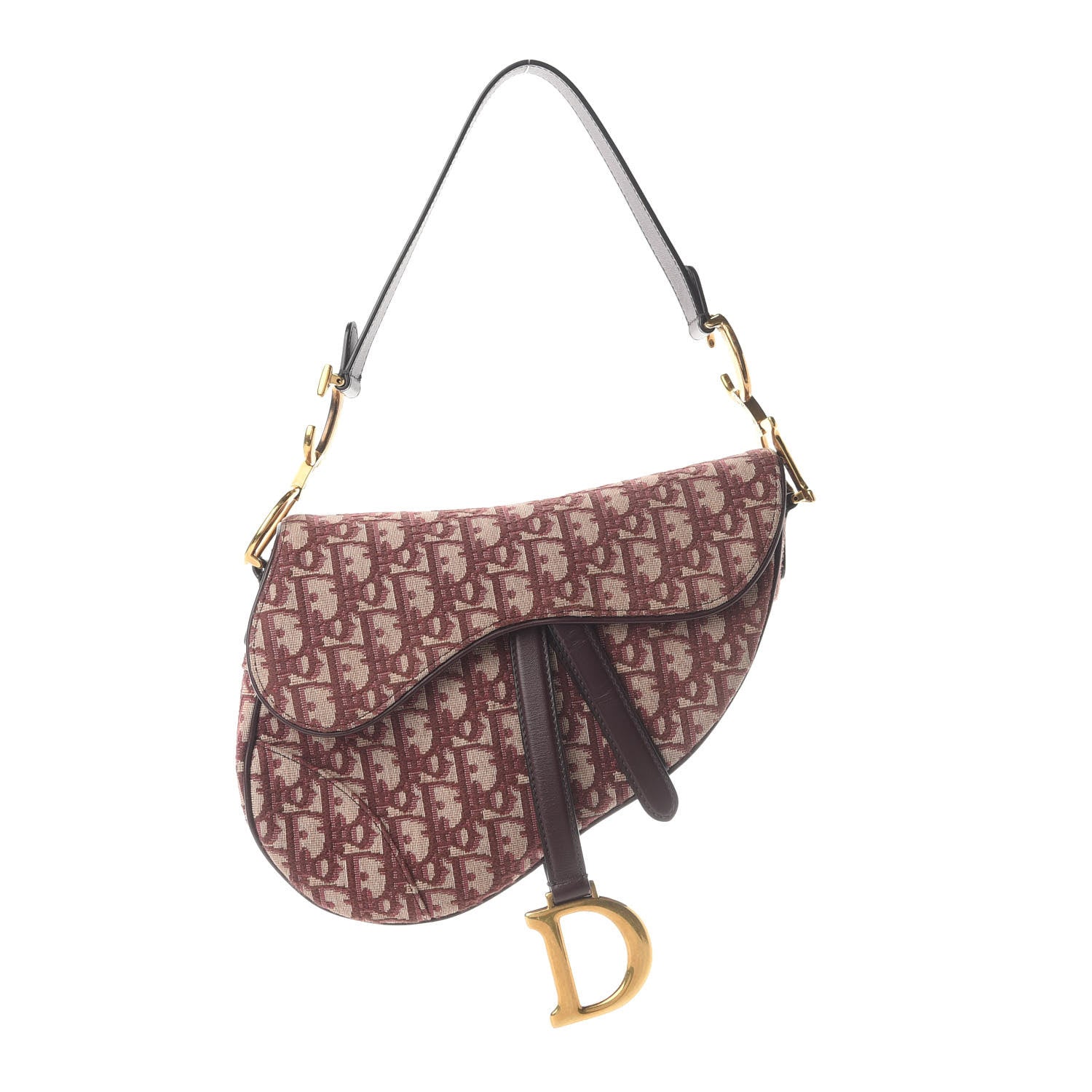 Christian Dior Oblique Saddle Bag Burgundy 1 of 10