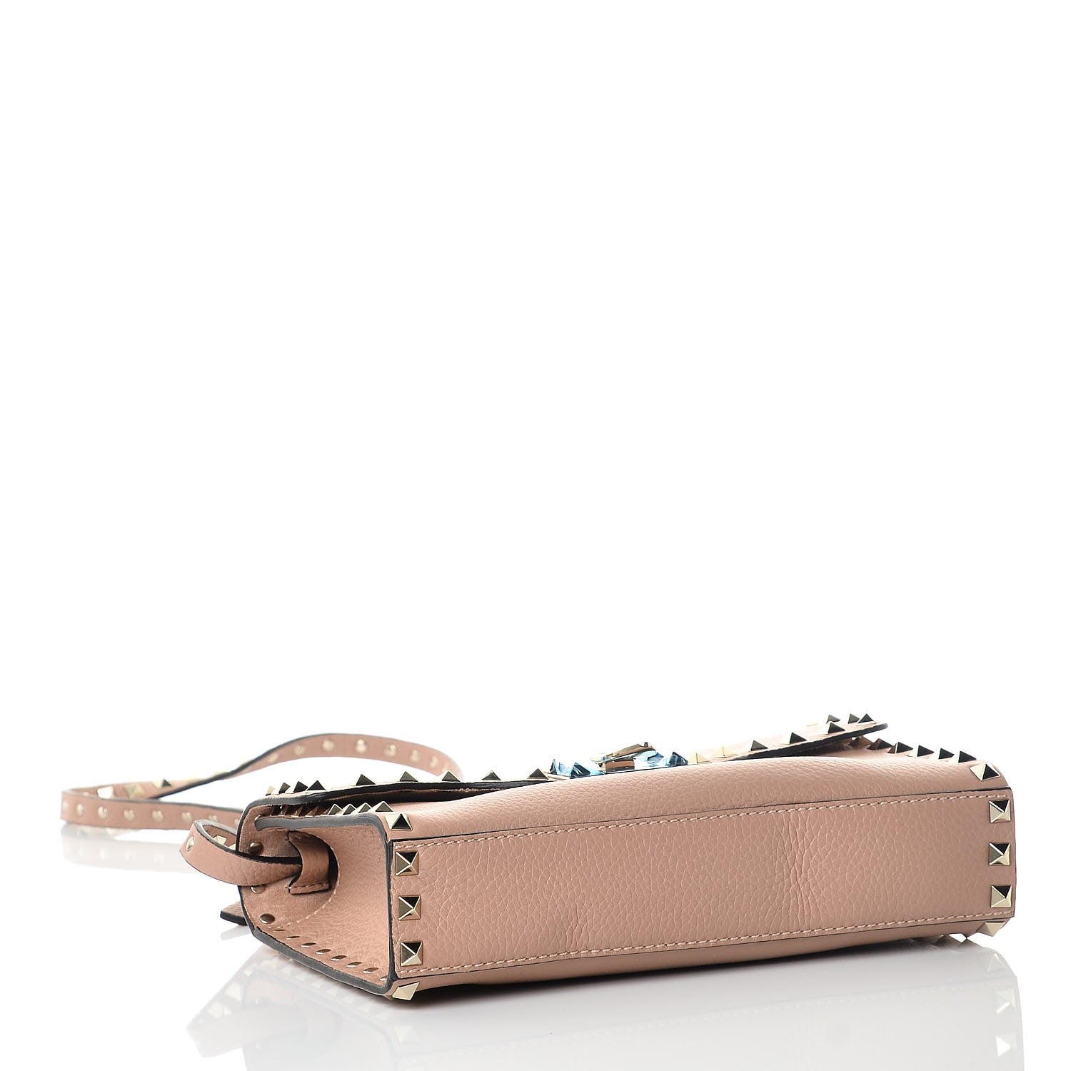 Valentino Garavani Pebbled Calfskin Medium Rockstud Flip Lock Crossbody Bag Skin Sorbet 4 of 8