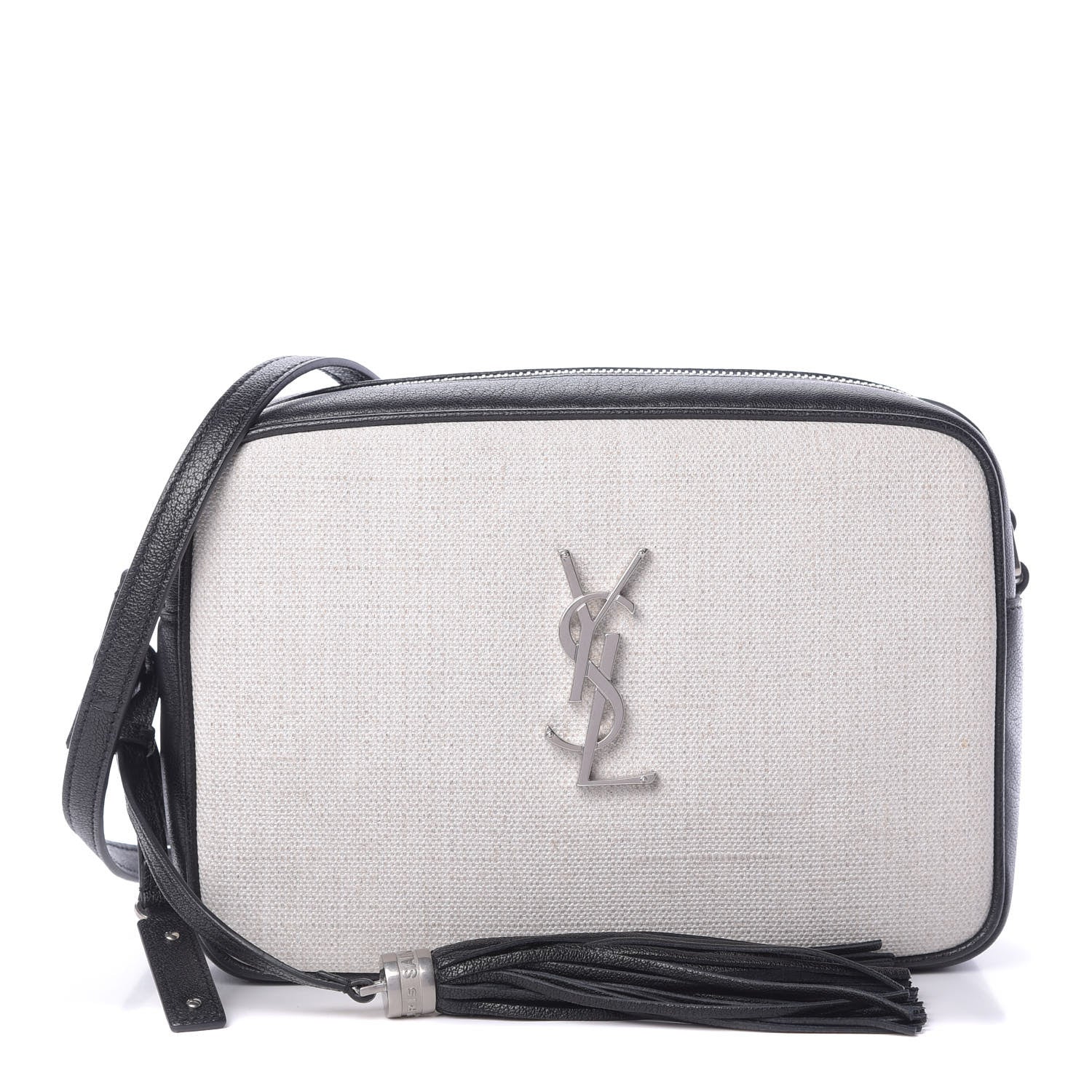 Saint Laurent Linen Canvas Monogram Lou Camera Bag Black 1 of 10