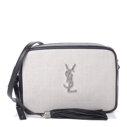 Saint Laurent Linen Canvas Monogram Lou Camera Bag Black 1 of 10