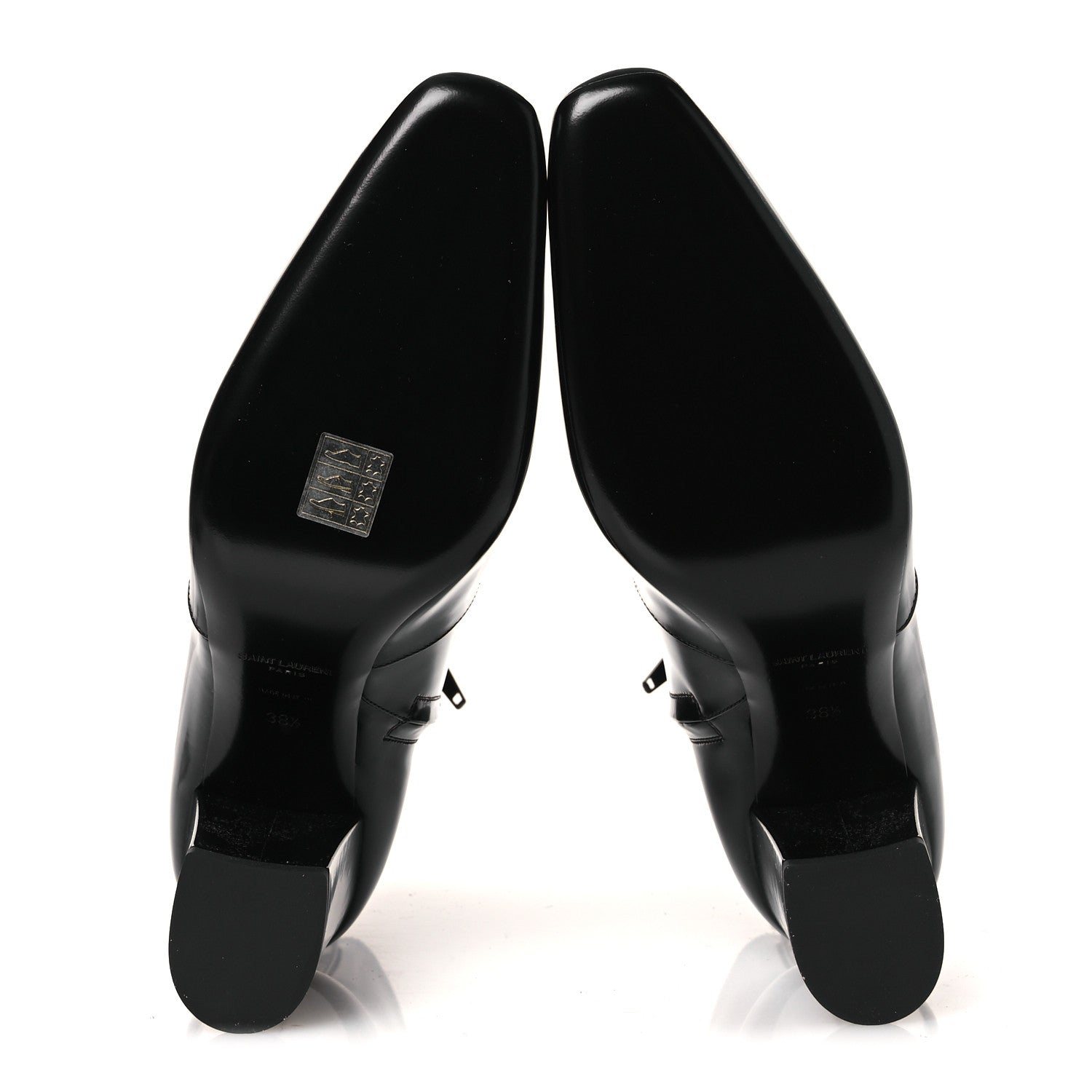 Saint Laurent Vitello Marilyn Betty 70 Ankle Zip Boots 38.5 Black 7 of 10
