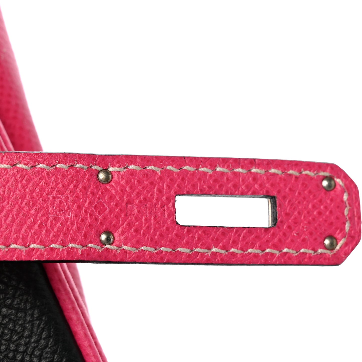 Epsom Horseshoe Birkin 35 Black Bleu Electrique Rose Tyrien