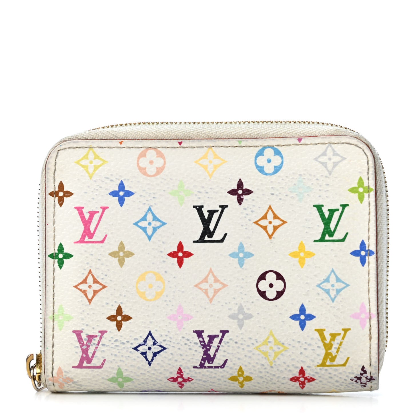 Monogram Multicolor Zippy Coin Purse Wallet White Litchi