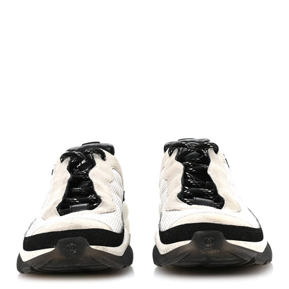 Chanel Mesh Suede Calfskin Quilted Sneakers 38 White Ivory 3 of 8
