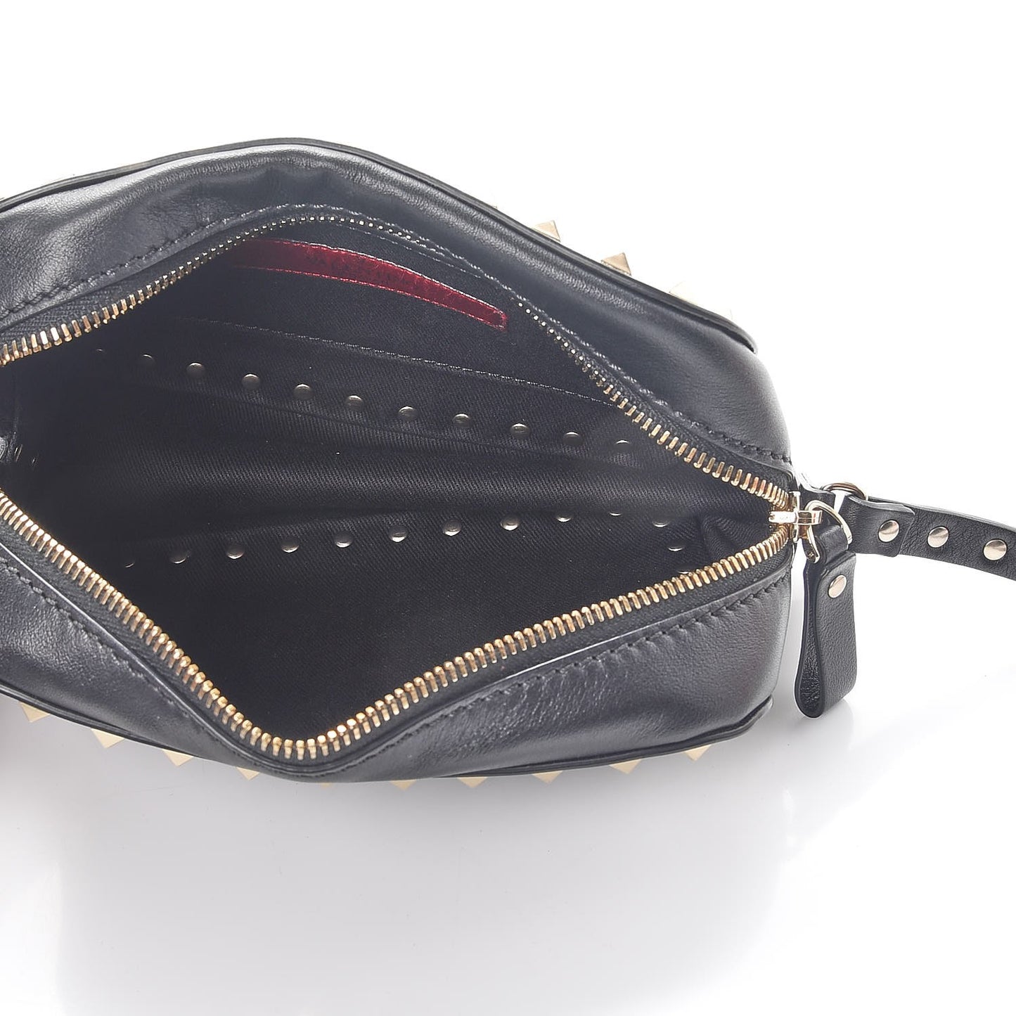 Calfskin Rockstud Camera Crossbody Bag Black