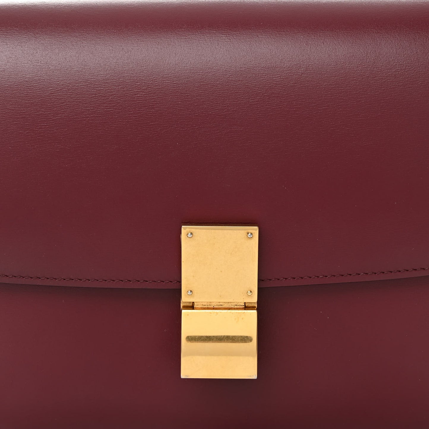 Box Calfskin Medium Classic Box Flap Bag Burgundy