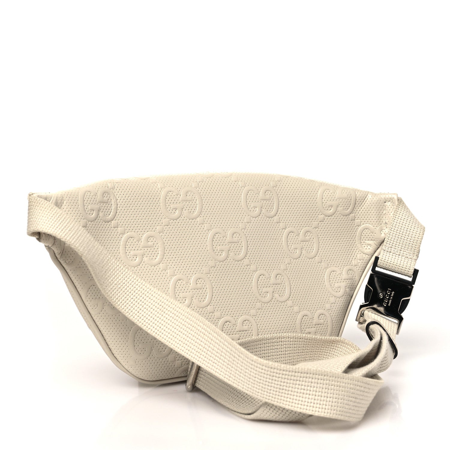 Gucci Calfskin GG Tennis Embossed Belt Bag Mystic White 3 of 11