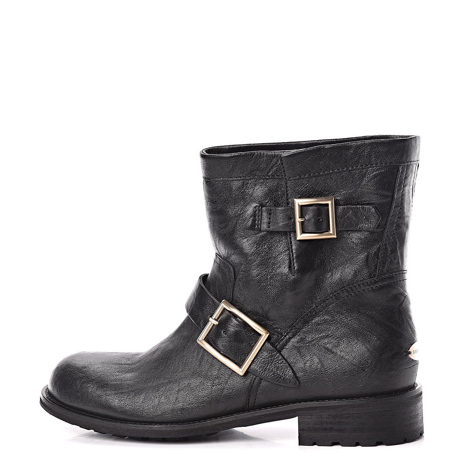 Jimmy Choo Lambskin Biker Boots 40 Black 1 of 9