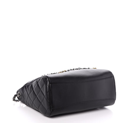 Chanel Calfskin Chain 20s Signature Hobo Black 4 of 11