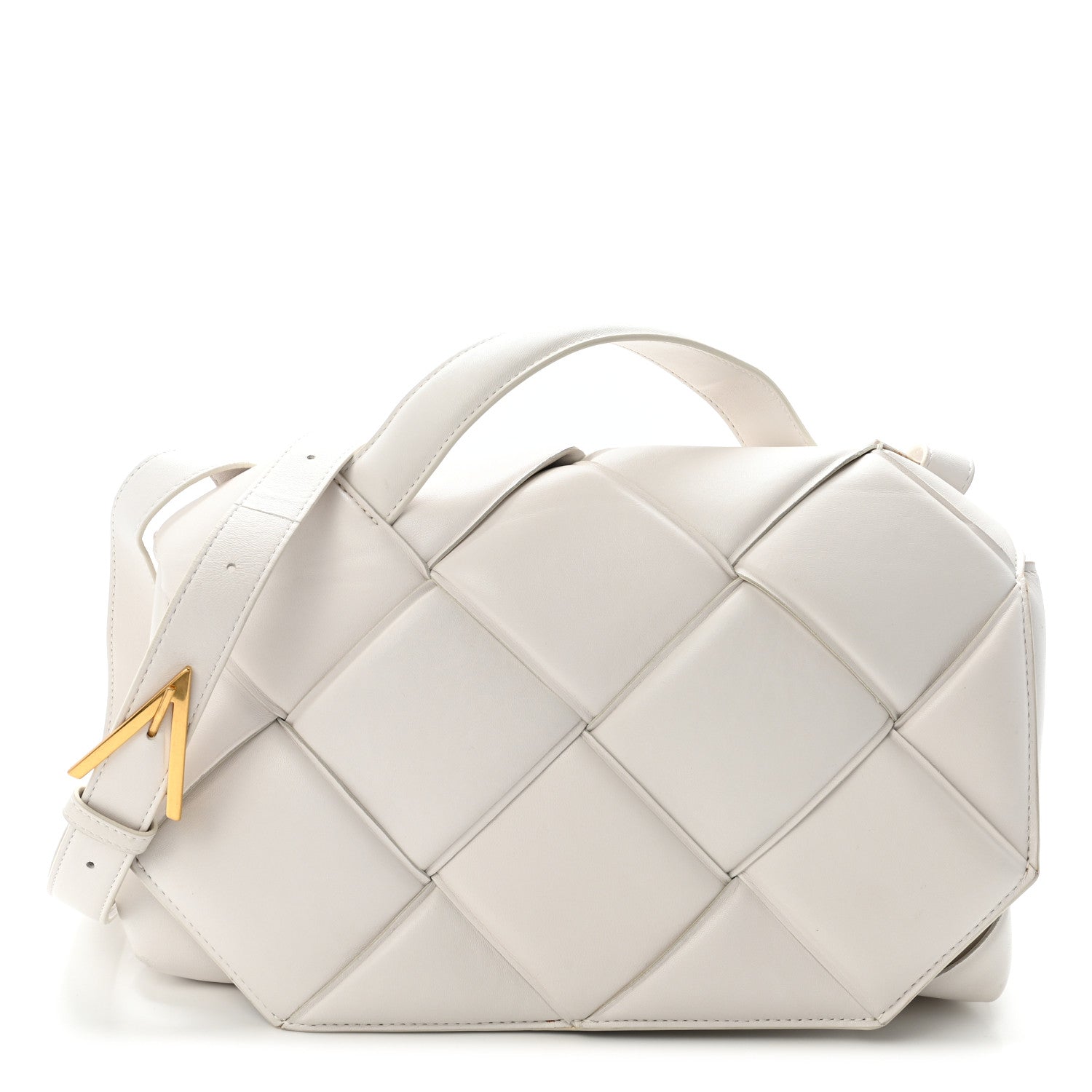 Bottega Veneta Nappa Intreccio Padded Top Handle Shoulder Bag White 1 of 30