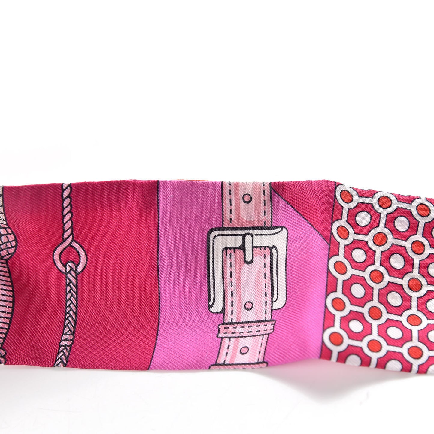 Silk Clic Clac Modern Cannage Twilly Fuchsia Rouge Rose