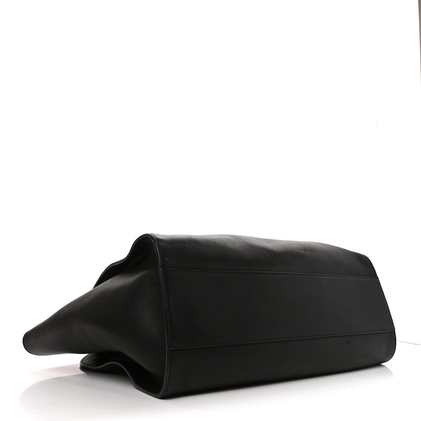 Polished Saddle Calfskin Marlo 17 Tote Bag Black